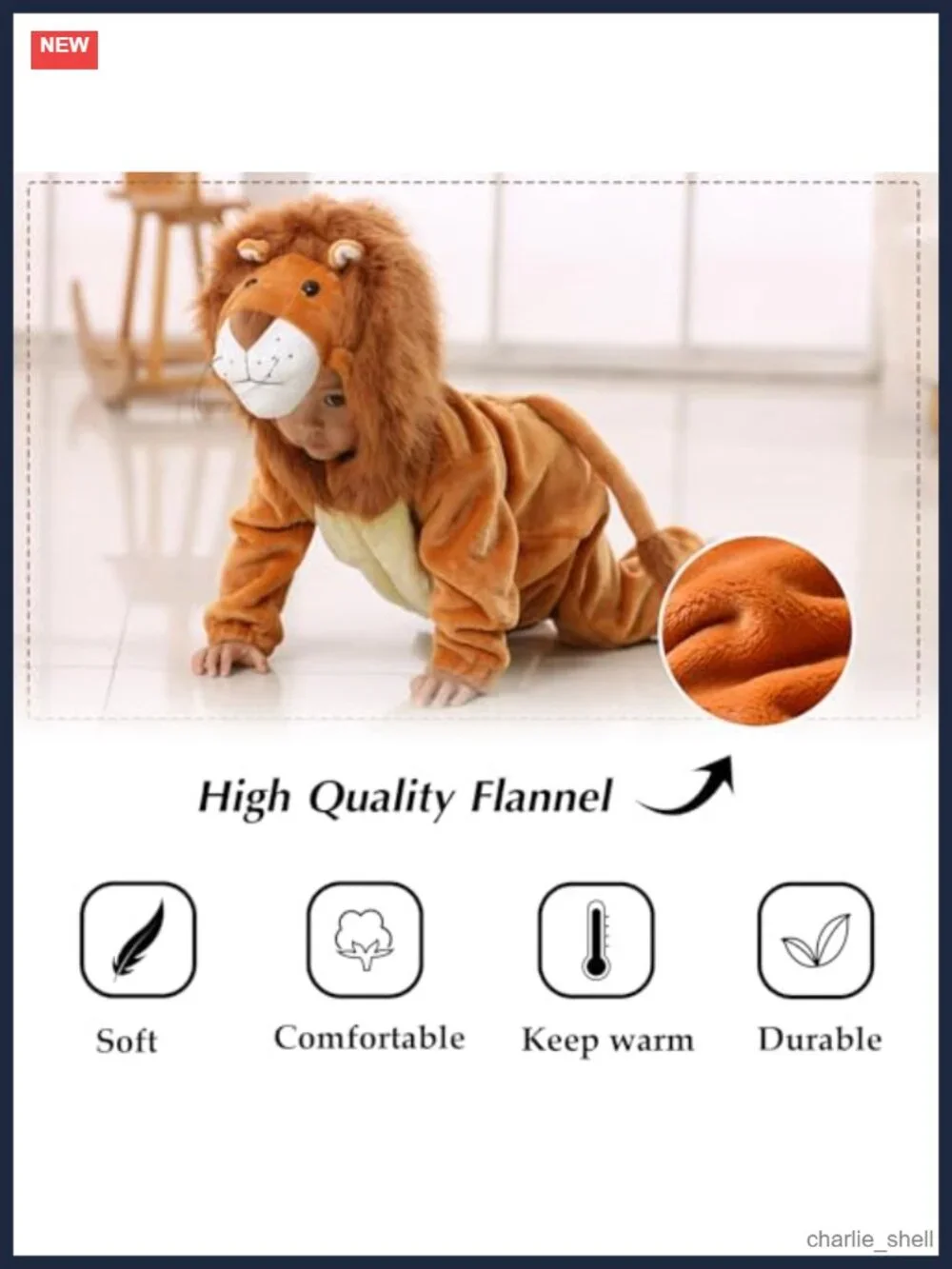 Toddler Lion Costume Fleece Romper Halloween Dress Up Outfit